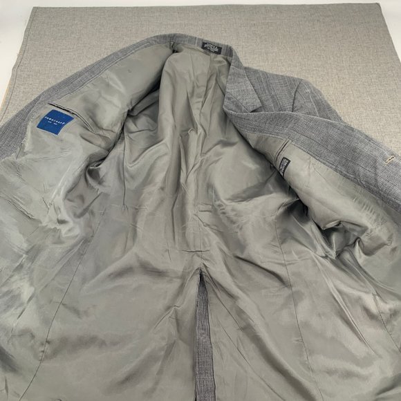 Vintage Mens Towncraft Suit Wool Blazer Cream Black 2 Button Size 42L W36 Jacket - Picture 12 of 16